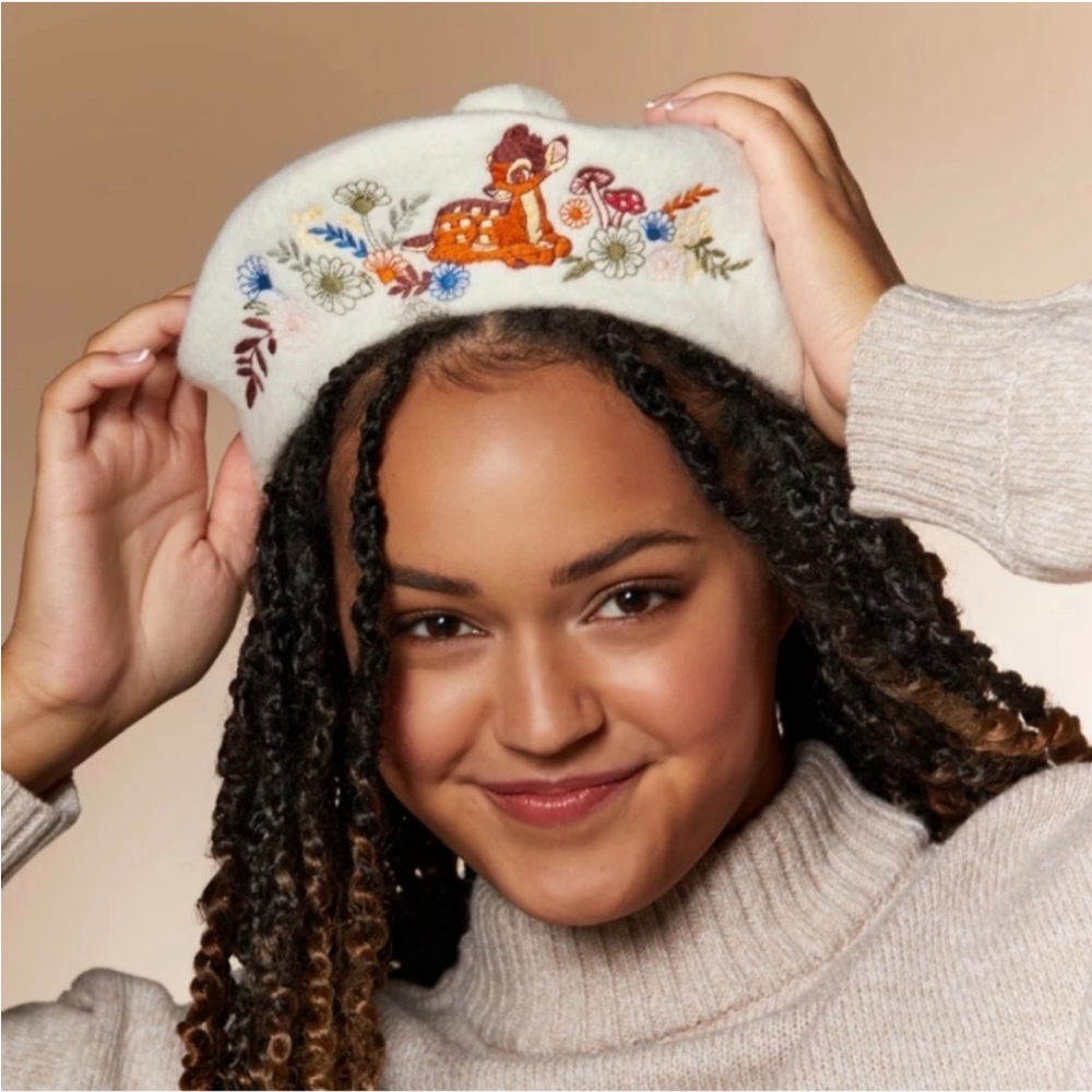 NWT Disney Bambi Embroidered Hat Beret SO CUTE
